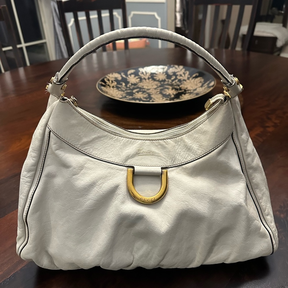 GUCCI Abby leather white handbag
